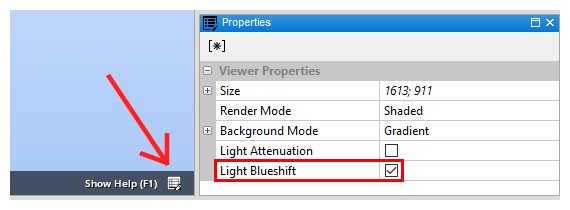 Activation of the blueshift option